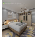 Modern Furniture Melamine Bedroom With Wooden Headboard